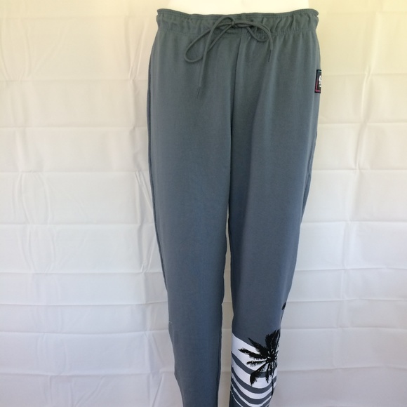 PINK Victoria's Secret Pants - PINK Victoria's Secret Gray Palm Skinny Sweatpants